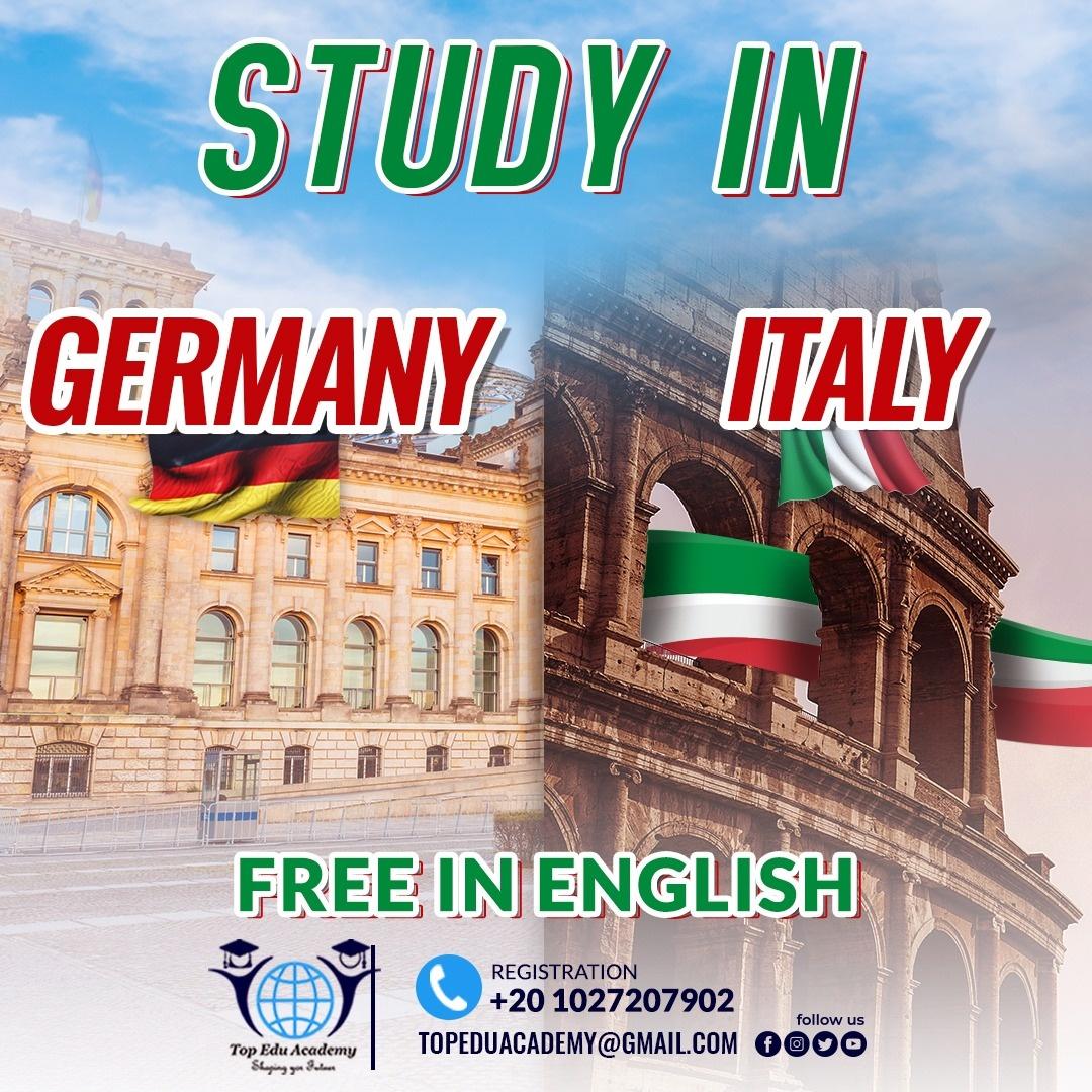 الدراسة في ألمانيا وإيطاليا مجانية (لكافة التخصصات بكالوريوس – ماجستير)